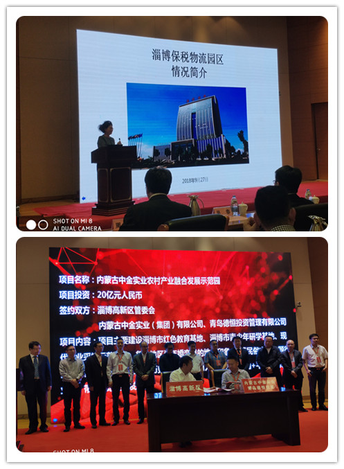 保税物流园区农村产业融合发展示范园项目在首届淄博市齐商大会顺利签约